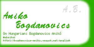 aniko bogdanovics business card